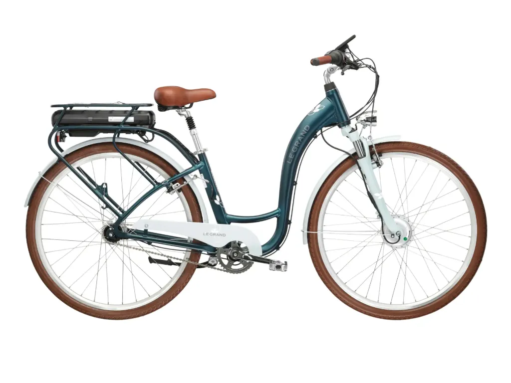 [LGLHZ228X17W006562] KROSS Elcykel Cityhybrid Le Grand eLille 2 Turkos/Vit
